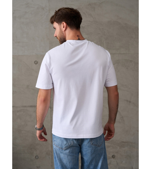 Белая однотонная футболка из хлопка