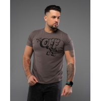 Трикотажная футболка цвета хаки с принтом