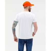 Белая эластичная трикотажная футболка с вышивкой