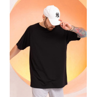 Черная однотонная свободная футболка