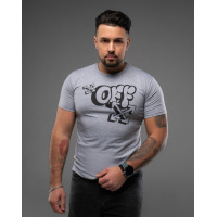 Серая трикотажная футболка с принтом