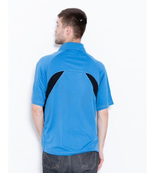 Синяя спортивная футболка с воротником