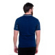Синяя футболка-поло со стильным геометрическим принтом
