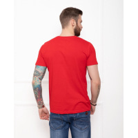 Красная хлопковая принтованная футболка