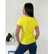 Жовта трикотажна футболка з квіточкою