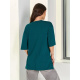 Свободная темно-зеленая футболка с разрезами