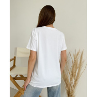 Белая свободная футболка с животным принтом