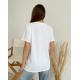 Біла вільна футболка з тваринним принтом