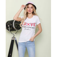 Белая хлопковая футболка с принтом