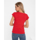 Красная трикотажная футболка с надписью