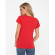Красная трикотажная футболка с кошачьим принтом