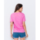 Рожева трикотажна футболка з мереживними вставками