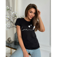 Черная трикотажная футболка с надписью