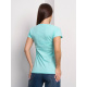 Мятная хлопковая футболка с ярким рисунком