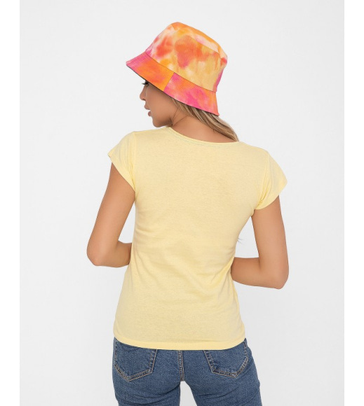 Хлопковая желтая футболка с надписью