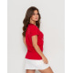 Трикотажная красная футболка с блестящим белым принтом