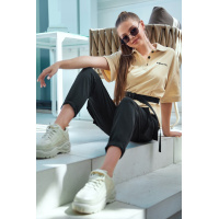 Кофейная женская футболка-поло Seventee 1625.4244