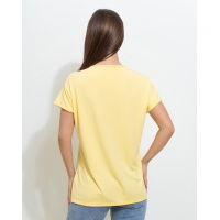 Жовта вільна футболка з написом