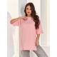 Розовая хлопковая футболка оверсайз