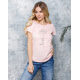 Розовая хлопковая футболка с романтичным принтом