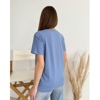 Синяя свободная футболка с животным принтом