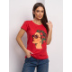 Красная хлопковая футболка с ярким рисунком