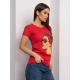 Красная хлопковая футболка с ярким рисунком