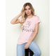 Розовая трикотажная футболка с кошачьим принтом