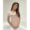 Жіноча футболка з трикотажу з написом