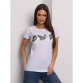 Белая хлопковая футболка с бабочками