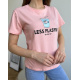Розовая трикотажная футболка с принтом