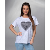 Серая свободная винтажная футболка с надписью