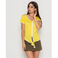 Желтая асимметричная футболка с кособейками
