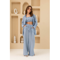 Голубой лляной топ Seventeen 2170.5774