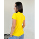 Жовта трикотажна футболка з написом
