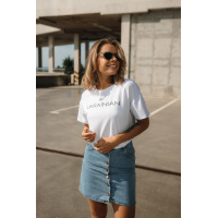 Белая женская футболка с принтом Seventeen 2003.5203