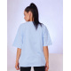 Блакитна трикотажна футболка у стилі оверсайз