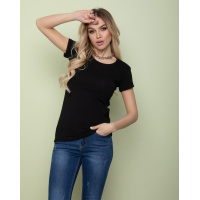 Черная трикотажная однотонная футболка