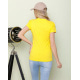 Жовта футболка з трикотажу з написом