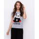 Сіра бавовняна футболка з принтом у вигляді панди