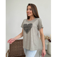 Свободная винтажная футболка цвета хаки с надписью