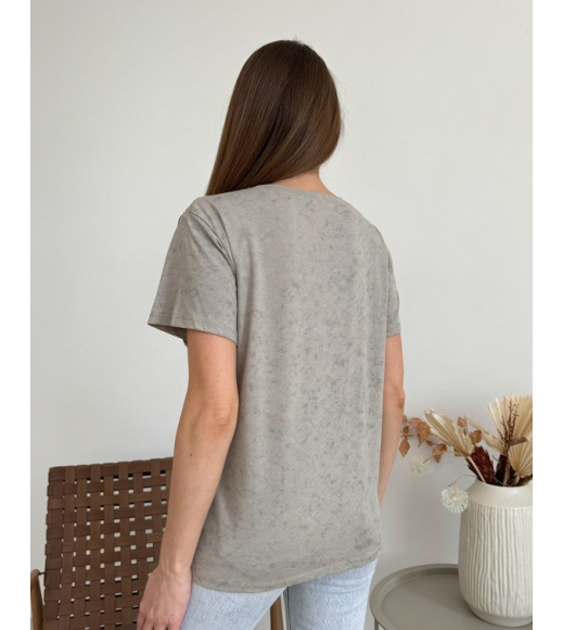 Свободная винтажная футболка цвета хаки с надписью