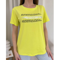 Салатова вільна футболка з тваринним принтом