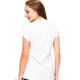Летняя футболка с цветными полосами впереди и белой однотонной спинкой