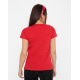 Червона трикотажна футболка з принтом