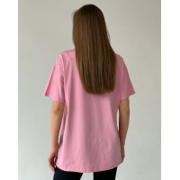 Розовая свободная футболка с орнаментом