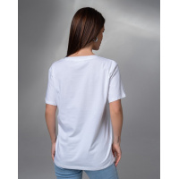Біла футболка з блискучим написом
