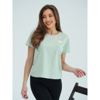 Хлопковая футболка цвета хаки с карманом