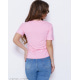 Рожева трикотажна еластична футболка з принтом