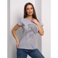 Хлопковая серая футболка с рисунком